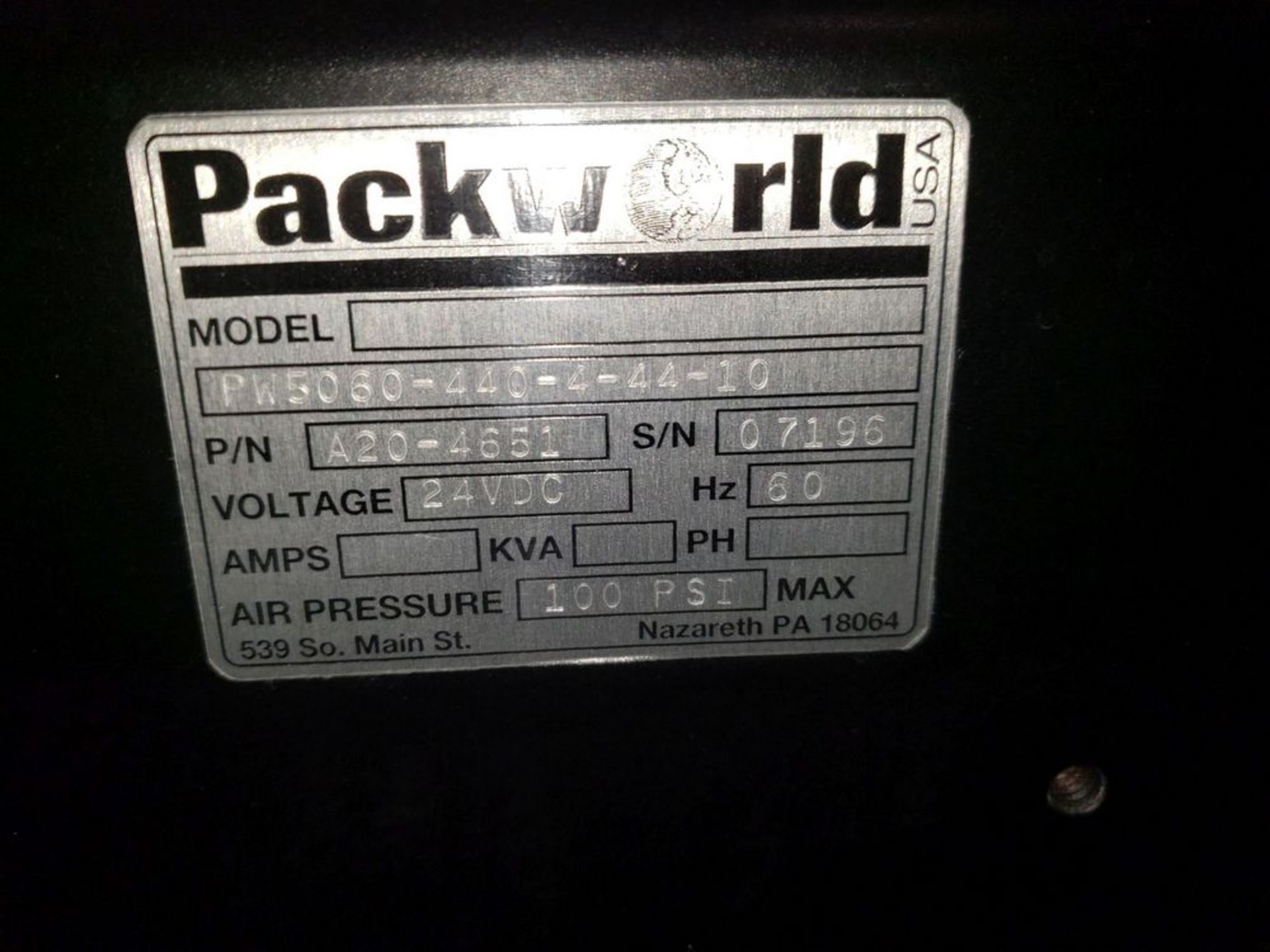 Packworld bag sealer, Model PW2210-440-4-44-10, with foot pedal, serial# 07296. - Image 10 of 11