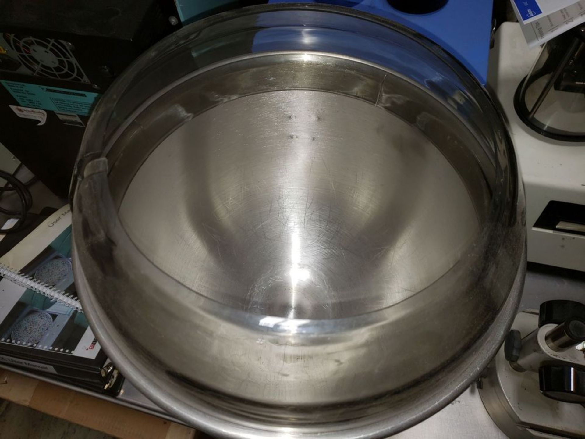 Lot of (2) 20 gallon Hobart mixing bowls, stainless steel construction, with mixing guard. - Image 3 of 6
