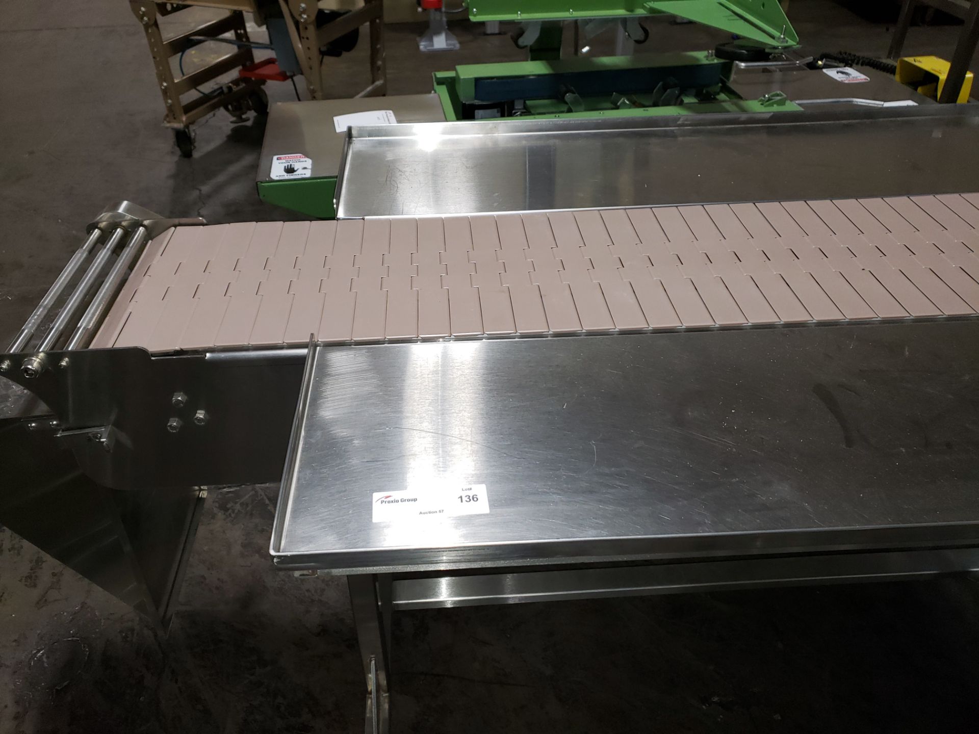 Pack-off conveyor, stainless steel construction, 12" wide x 50" long conveyor section - Image 2 of 2