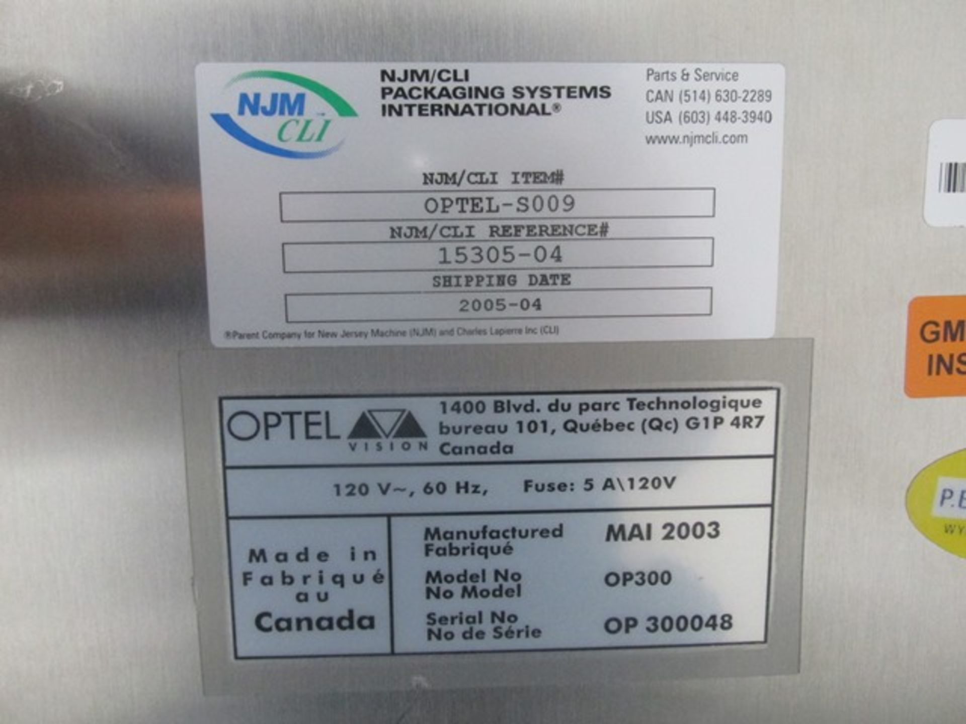 Used New Jersey wrap around labeler, model UNI300V-S007, with Optel vision system, model Optel - Image 12 of 14