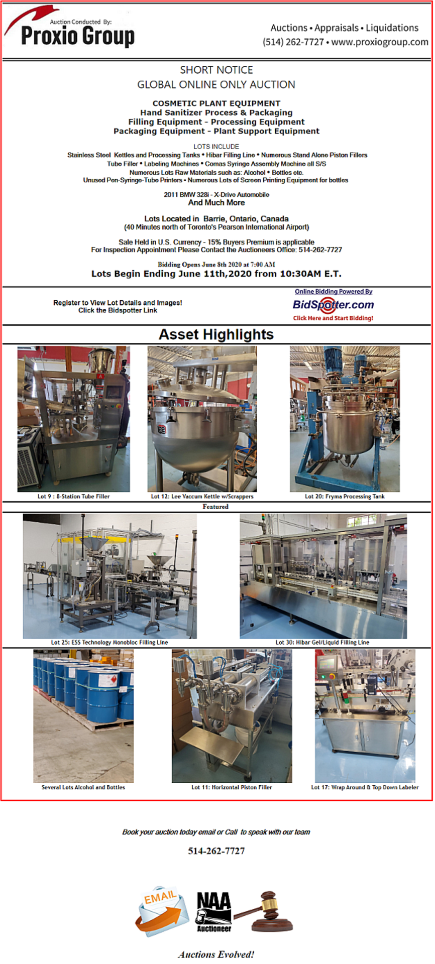 Bulk Lot of All Machinery and Equipment that has been listed and Described Includes Lot 2 -520