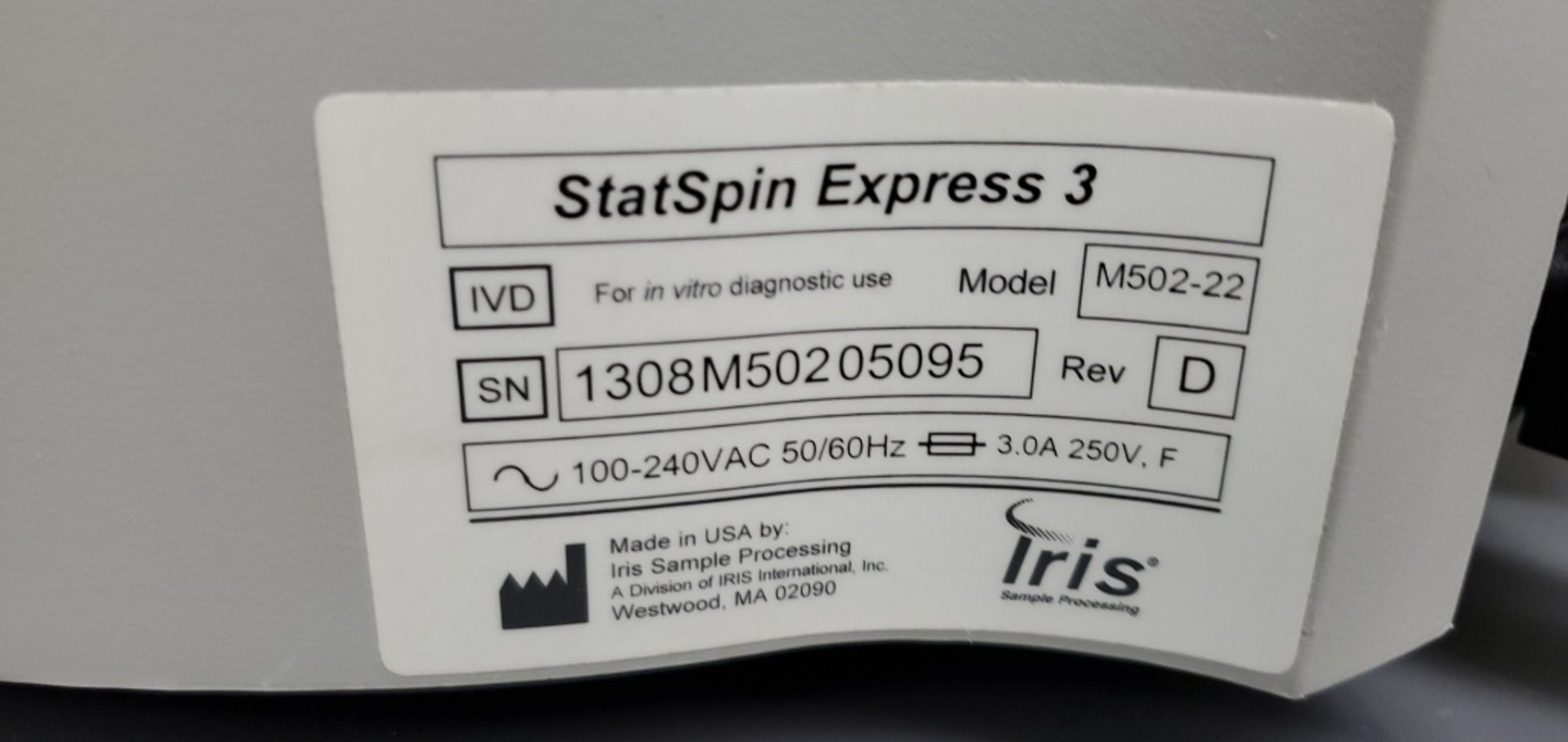 Iris StatSpin Express 3 Centrifuge With Rotor - Image 7 of 7