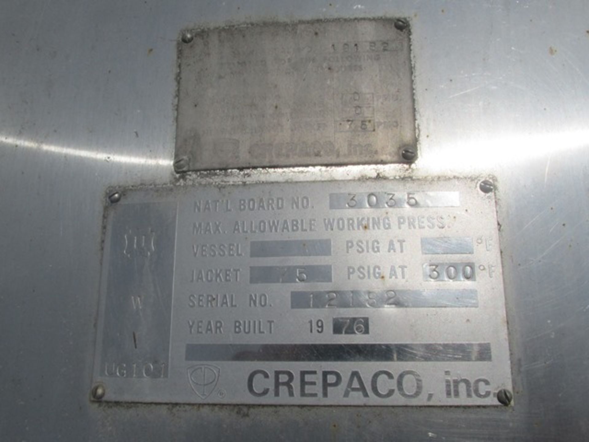 1000 GAL CREPACO KETTLE, 304 S/S, 75# - Image 9 of 13