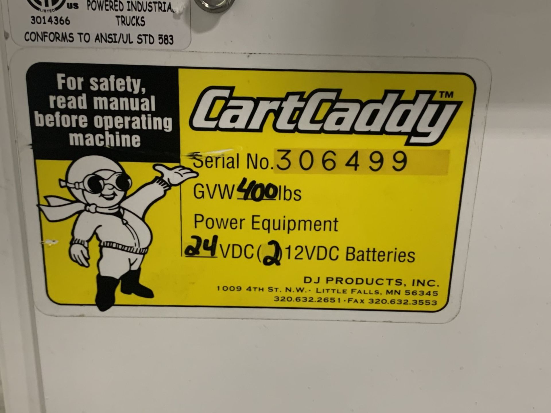 CartCaddy Lite, 110 volt, rechargeable, serial# 306499. - Image 5 of 8