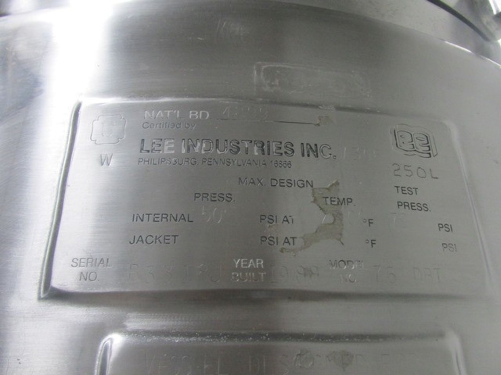 75 GAL LEE RECEIVER, 316 S/S, 50# - Image 18 of 18