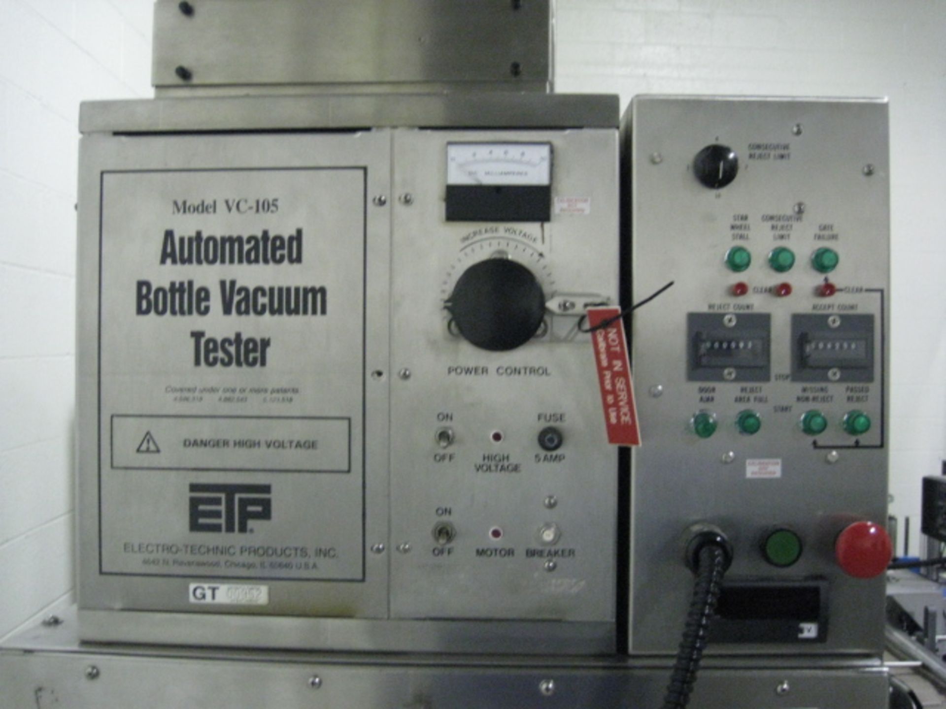 Electro Technic Products automated bottle vacuum tester, model VC-105 - Image 6 of 6