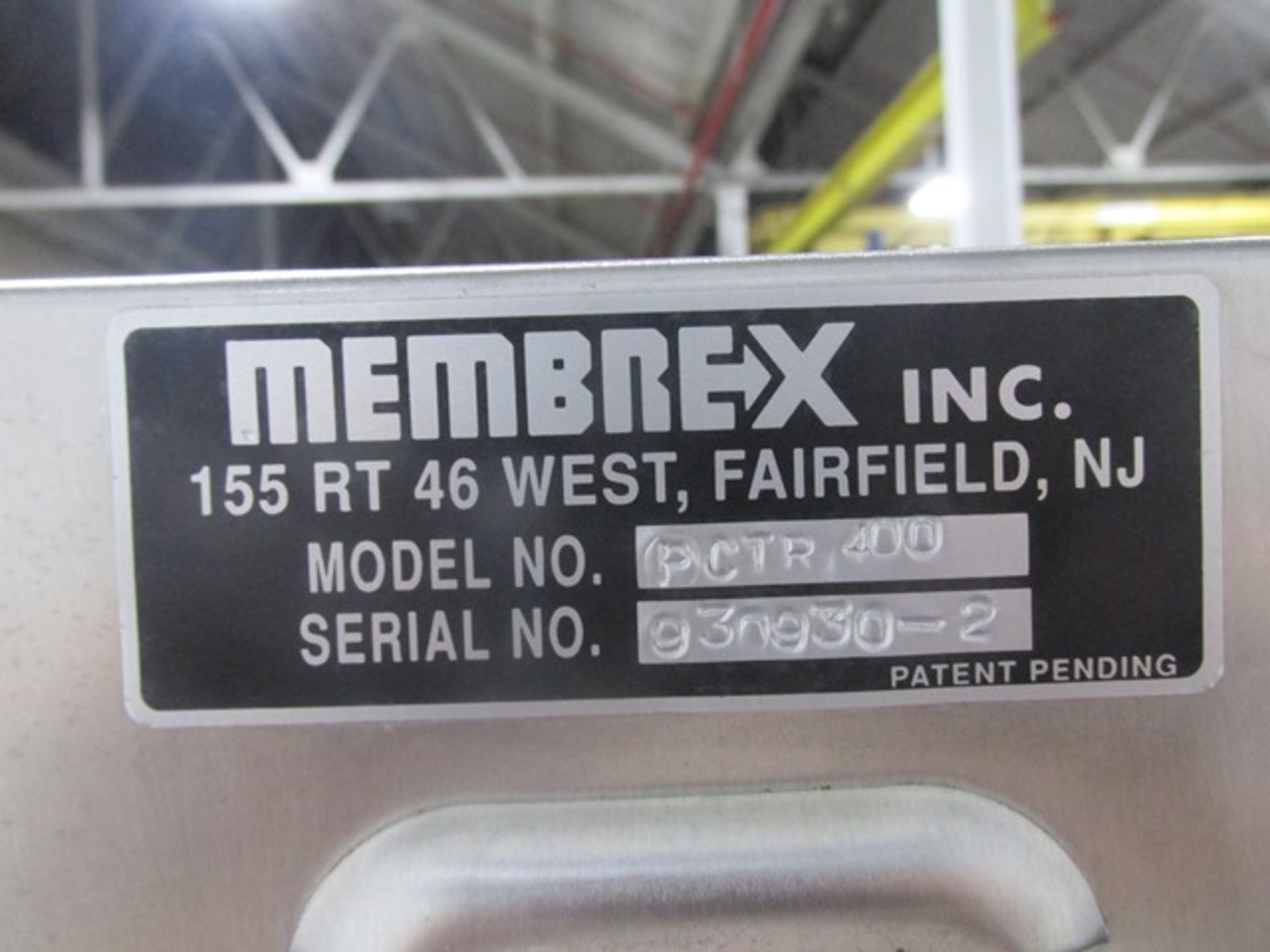 Membrex filter, stainless steel construction, serial# 930930-2. - Image 8 of 8