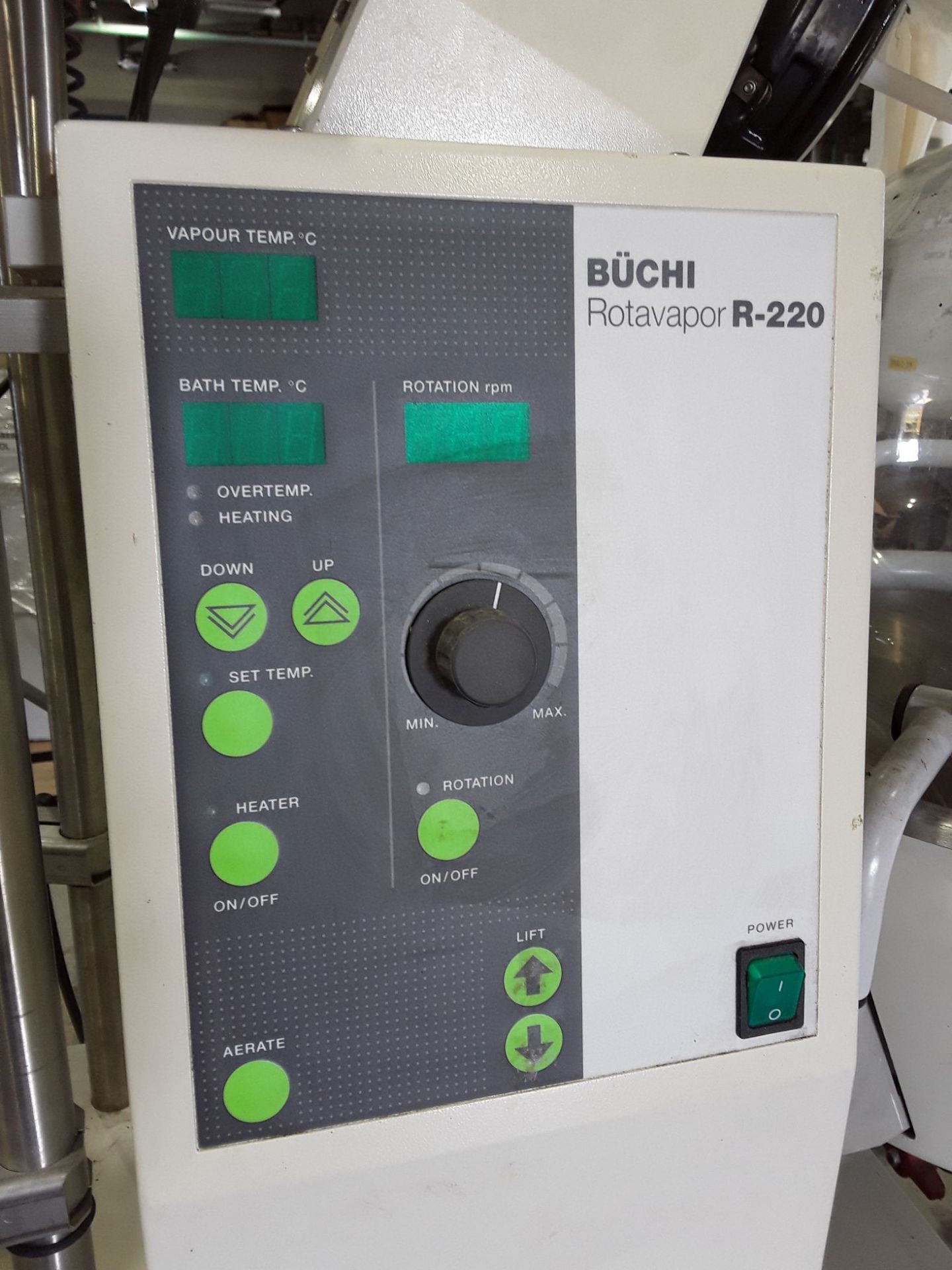 Buchi Rotovap Type R-220, Serial number 416748060001, 230v, 50/60HZ, 4200 W. With plastic and - Image 10 of 14