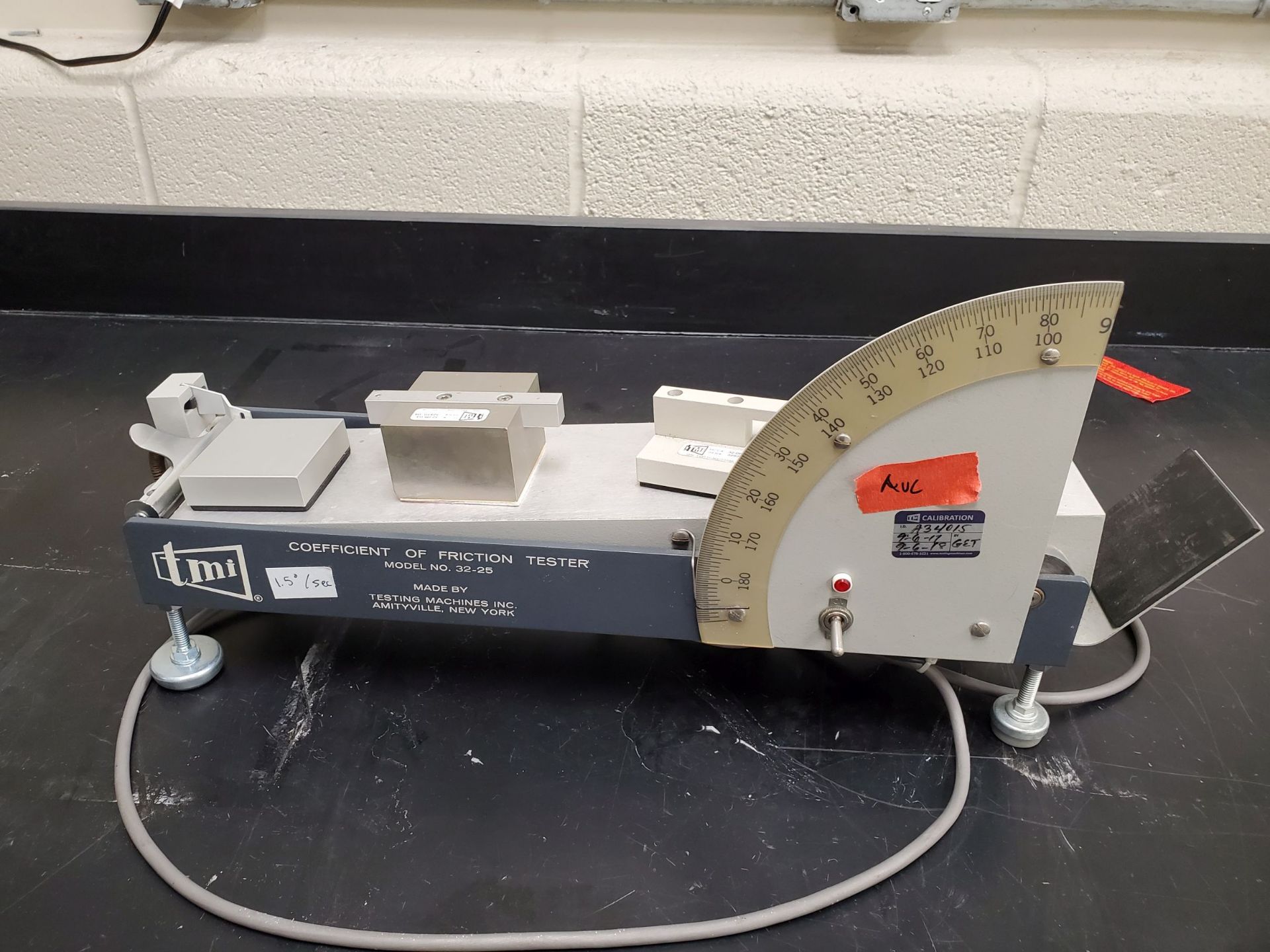 Testing Machines, Inc. Coefficient of Friction Tester, model 32-25, 1.5 degree/s rise, semi-