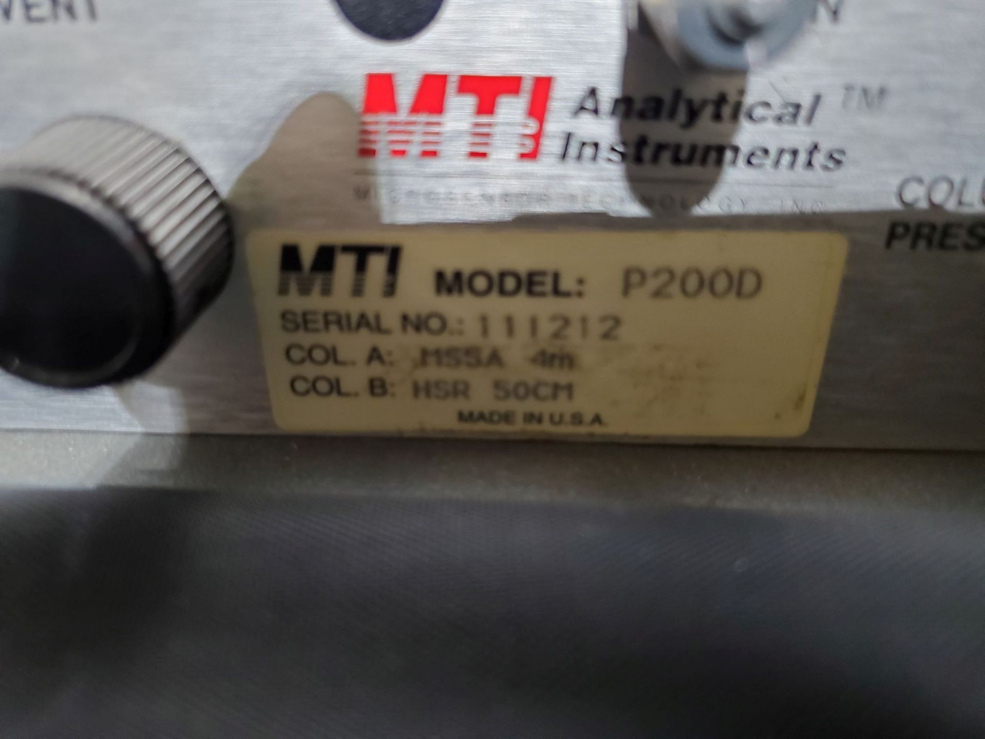 MTI Portable Gas Chromatograph, model PS200H serial number 111212, 2 Column, with manuals, control - Image 3 of 6