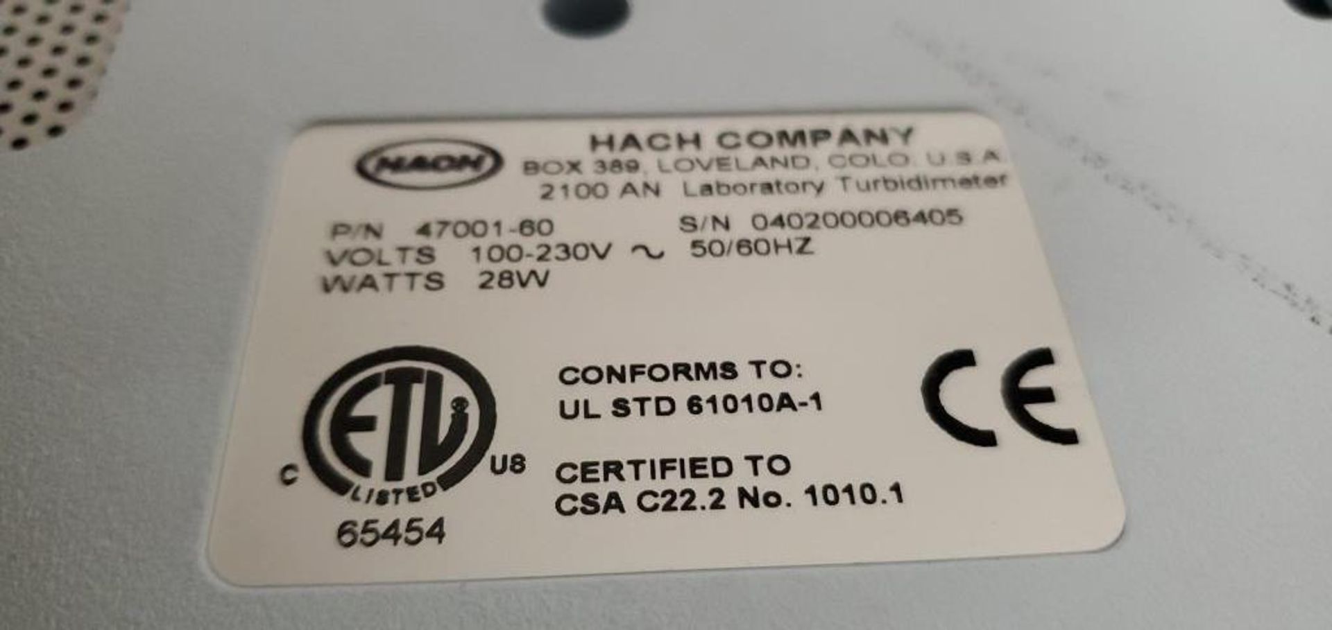 HACH Model 2100AN Turbidimeter - Image 4 of 4