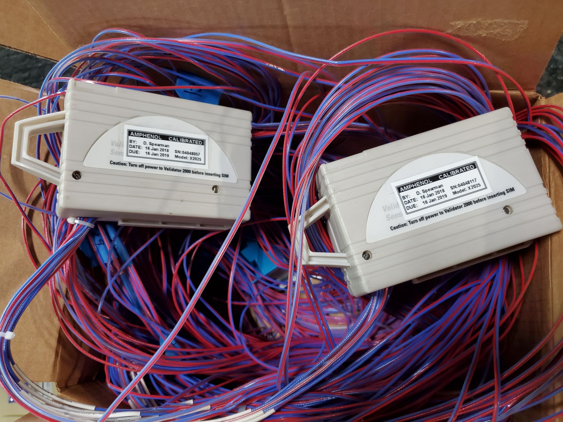 (2) Kaye Validator Sensor Input Modules (SIM), model X2025, with red and blue wires, serial#s - Image 4 of 4
