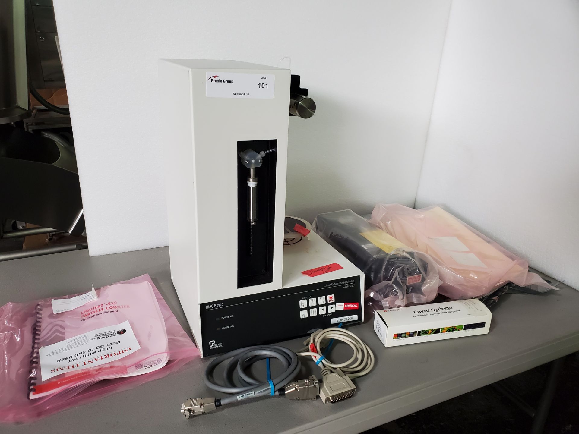 Ultra Analytics/Pacific Scientific Liquid Particle Counting System, model 9703CE, with components