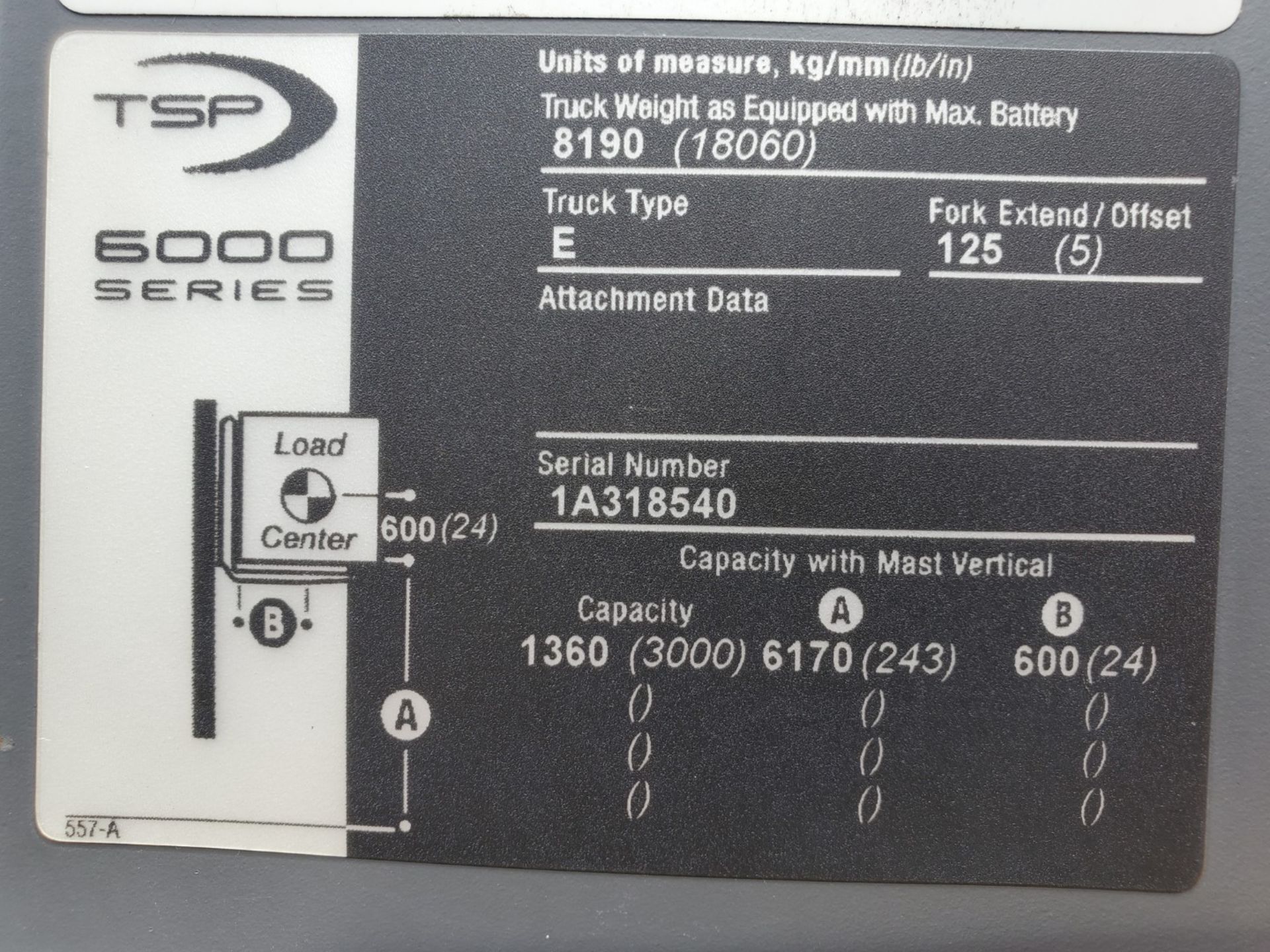 Crown TSP 6000 series Turret Stock Picker / Lift Truck - Image 2 of 7