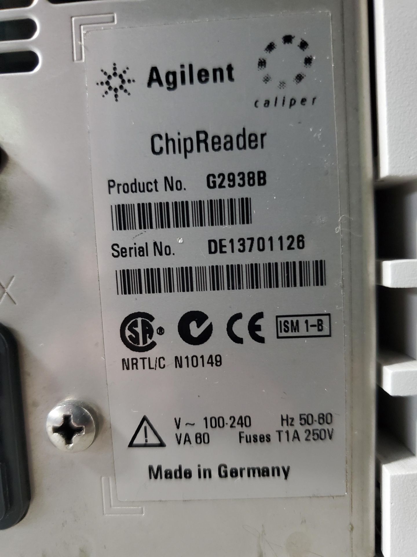 Agilent Bioanalyzer, Model 2100, using the LabChip system, with Bayonet cartridge, 115 volts, - Image 6 of 6