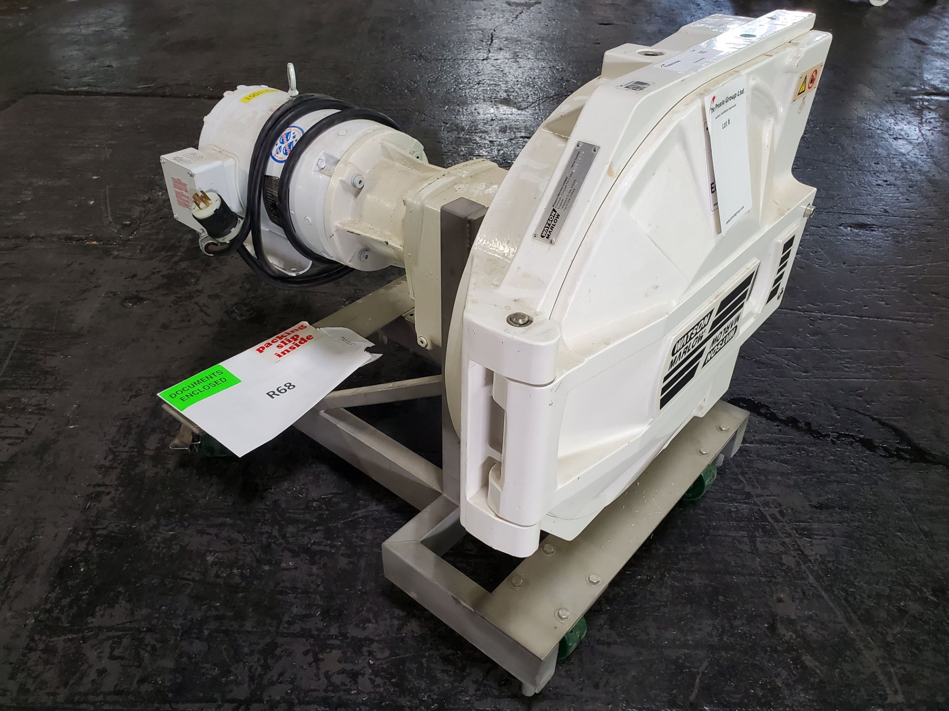 3 HP Watson Marlow Peristaltic pump, 840 Series, 2" inlet and outlet, 230/460 volts, 3 phase,