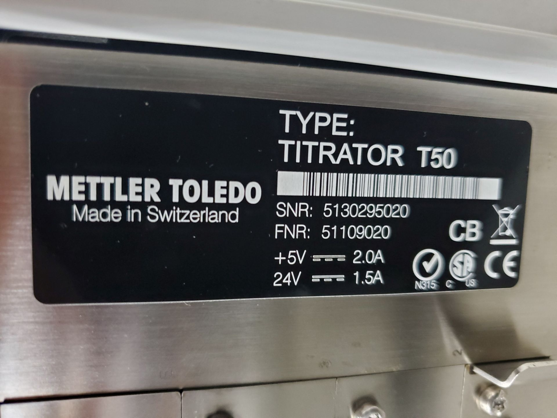 Mettler Toledo Titrator, type T50, with interface and components - Image 2 of 6