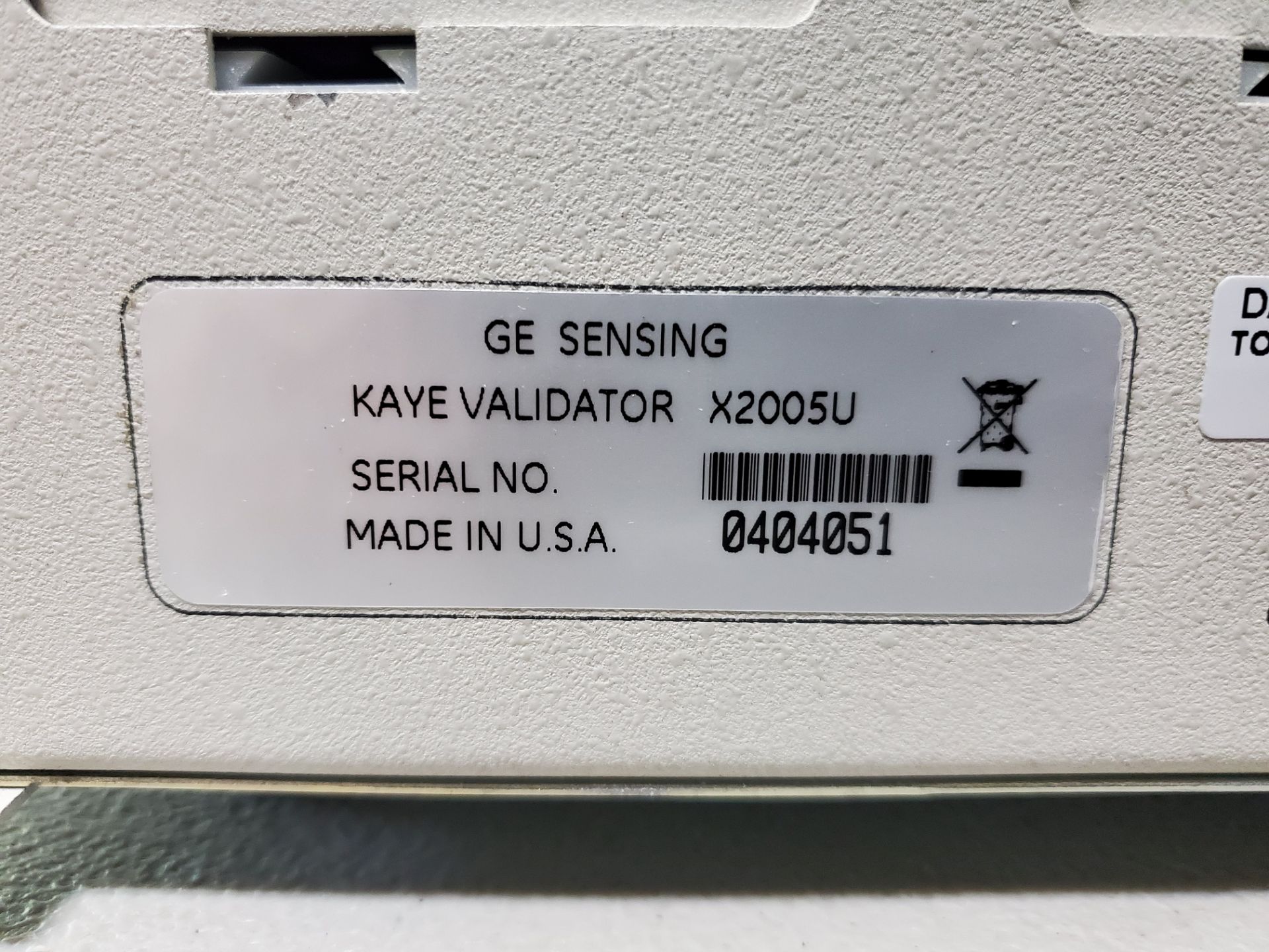 Kaye Validator, model X2005U, for up to (3) Kaye X2025 Sensor Input Modules, 120 volts, serial# - Image 2 of 4