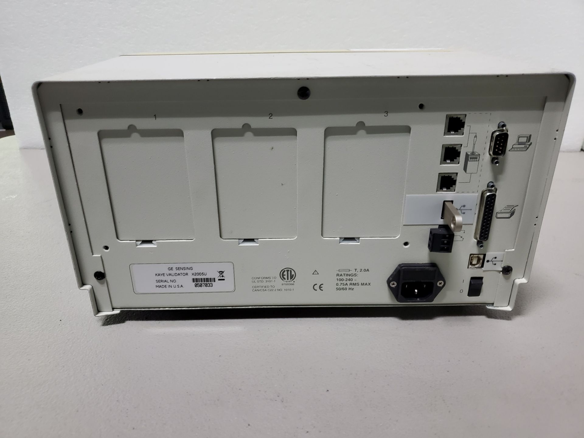 Kaye Validator, model X2005U, for up to (3) Kaye X2025 Sensor Input Modules, 120 volts, serial# - Image 2 of 4