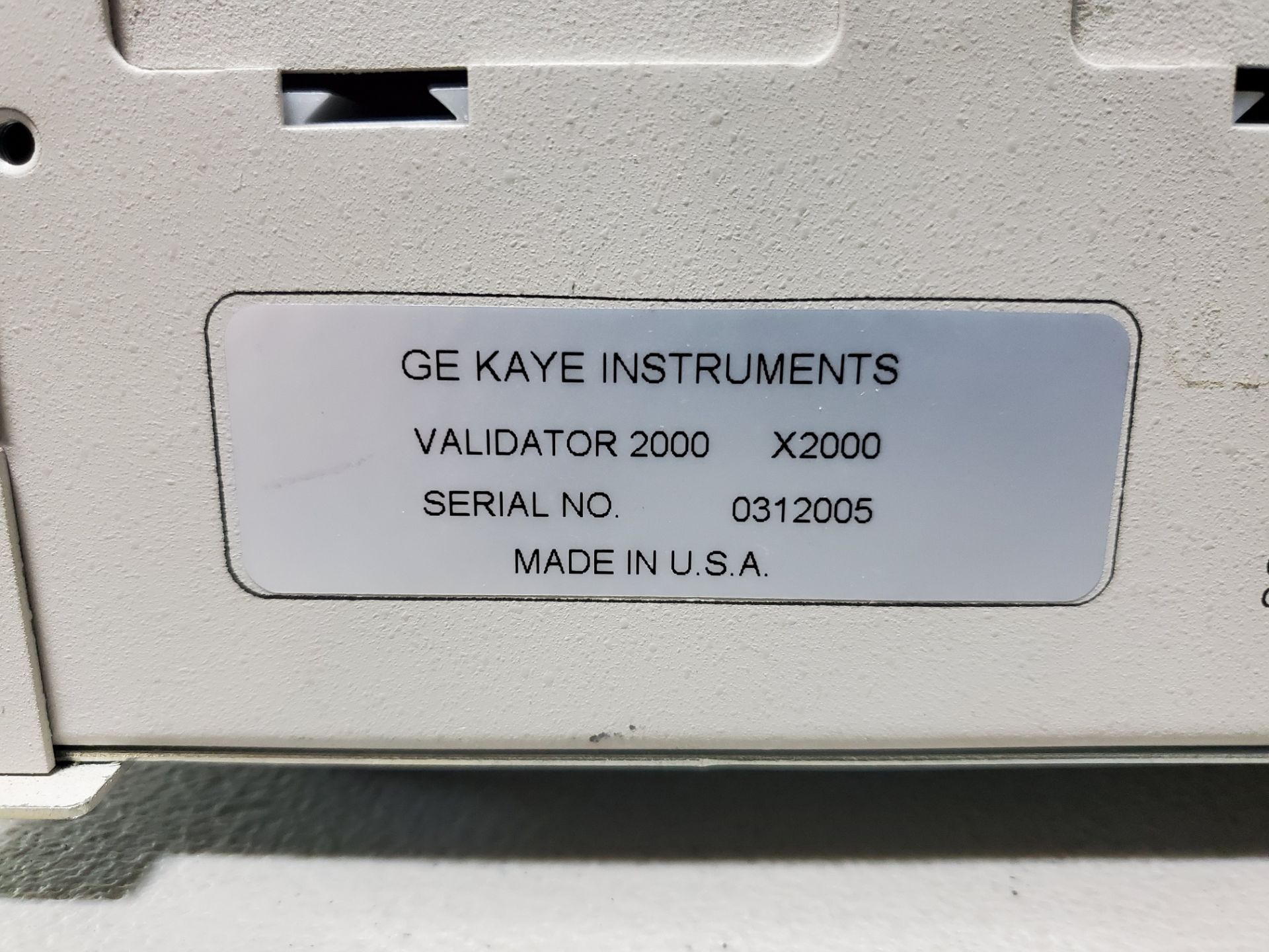 Kaye Validator, model X2000, for up to (3) Kaye X2025 Sensor Input Modules, 120 volts, serial# - Image 3 of 4