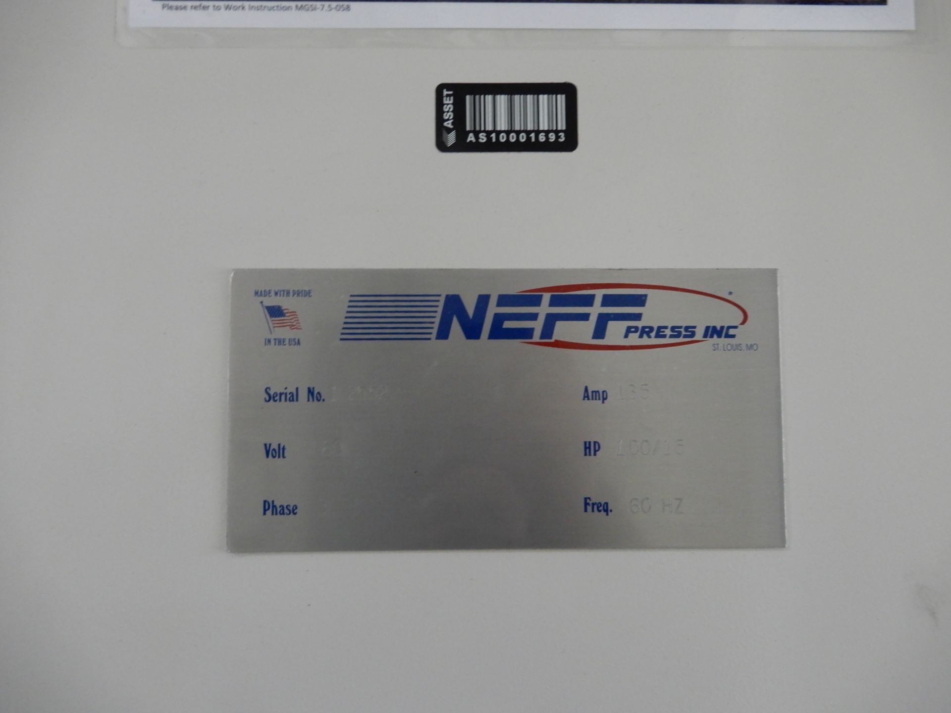 NEFF 200 Ton 4-Post Down Acting Hydraulic Press (Vertical Injection molding system) - Image 23 of 62