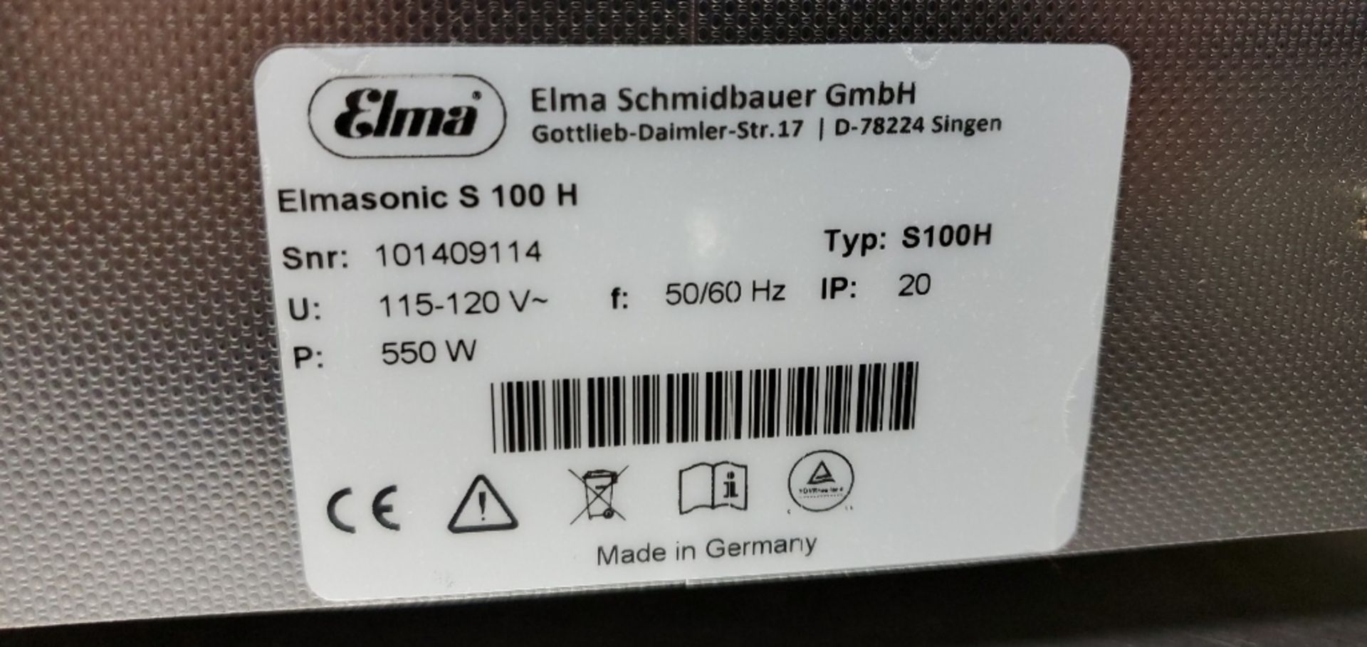 Elma Elmasonic S100H Ultrasonic Waterbath - Image 5 of 5