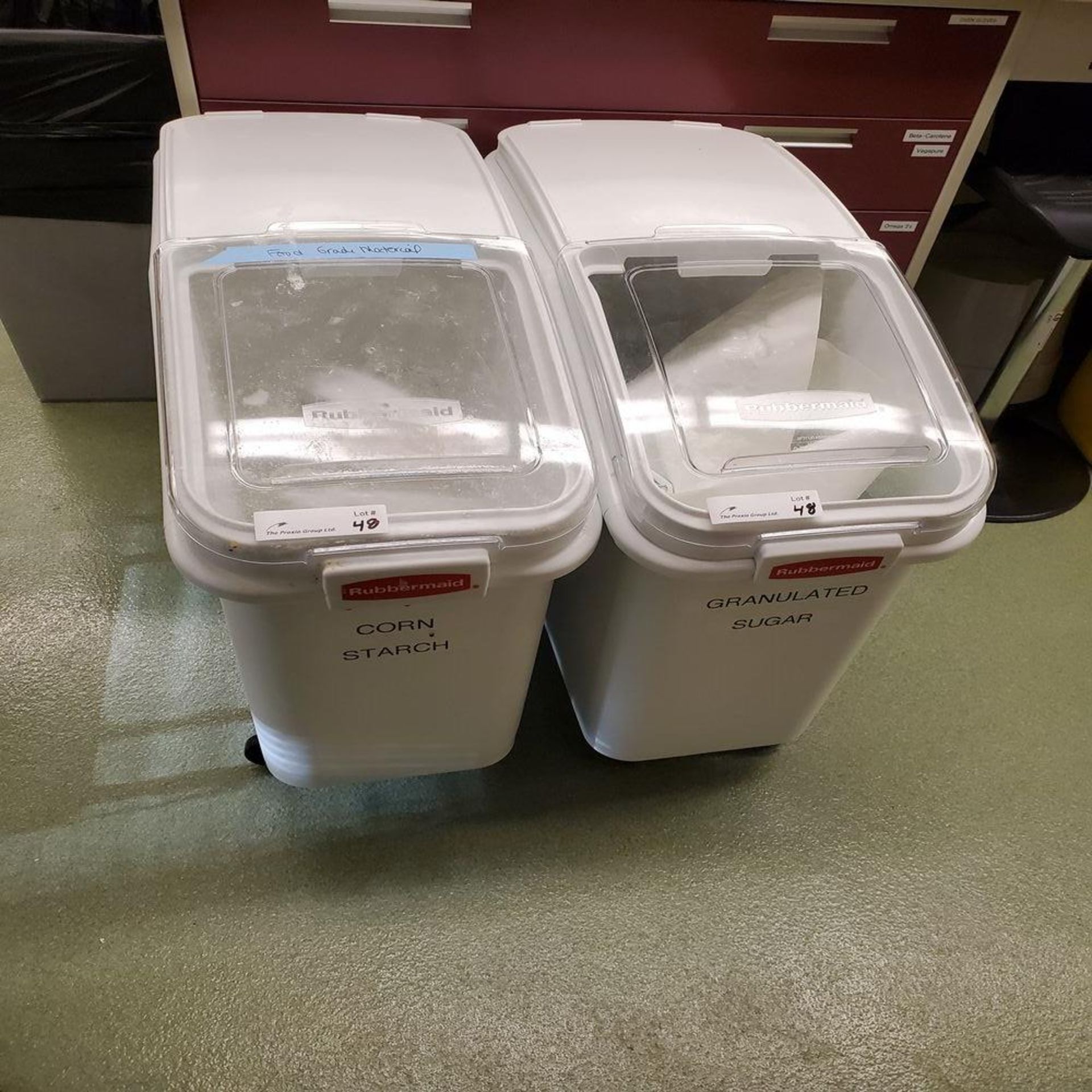 (2) Castered Rubbermaid Totes