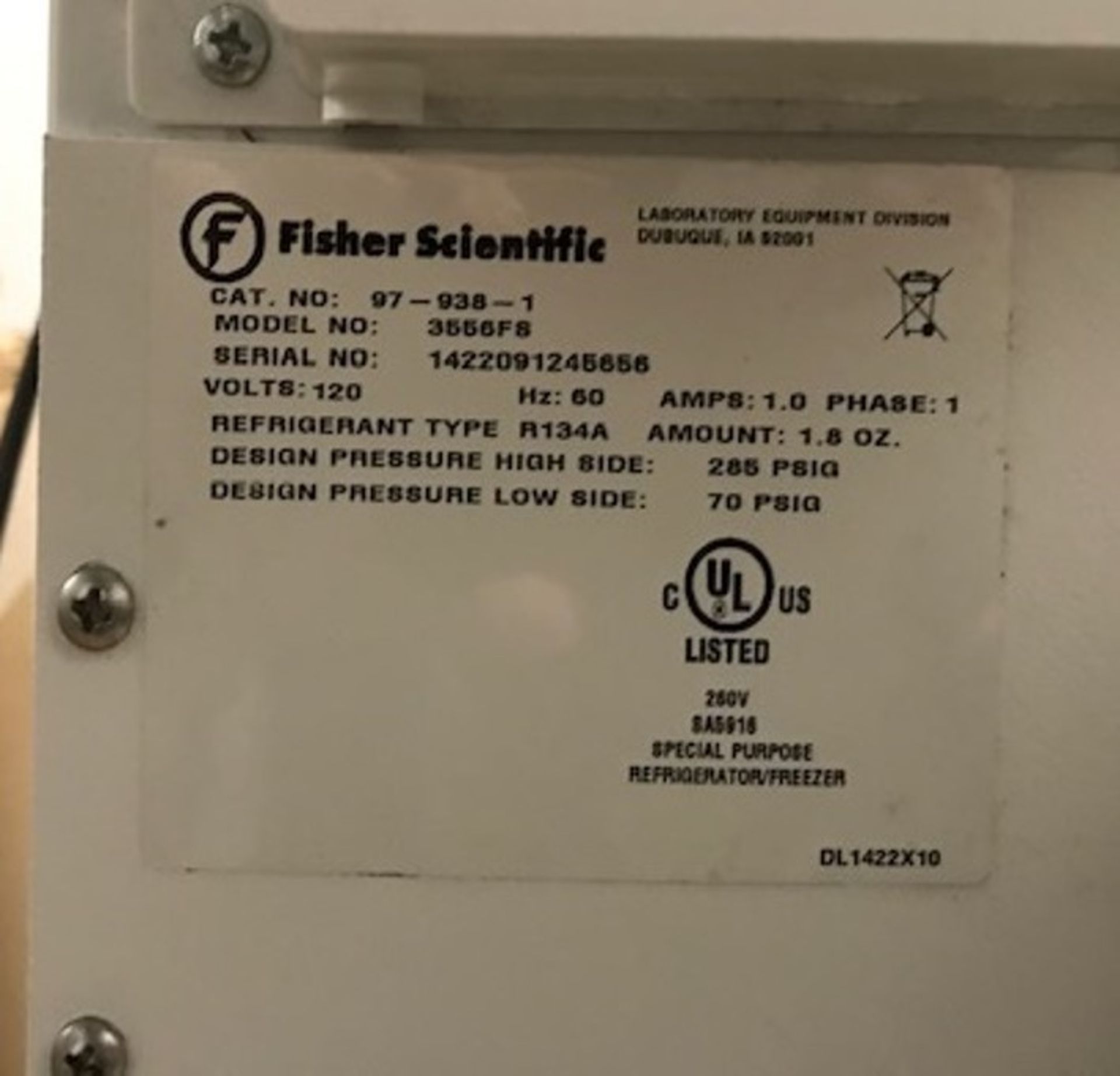 Fisher Scientific Mini Refrigerator Model 3556FS - Image 3 of 3