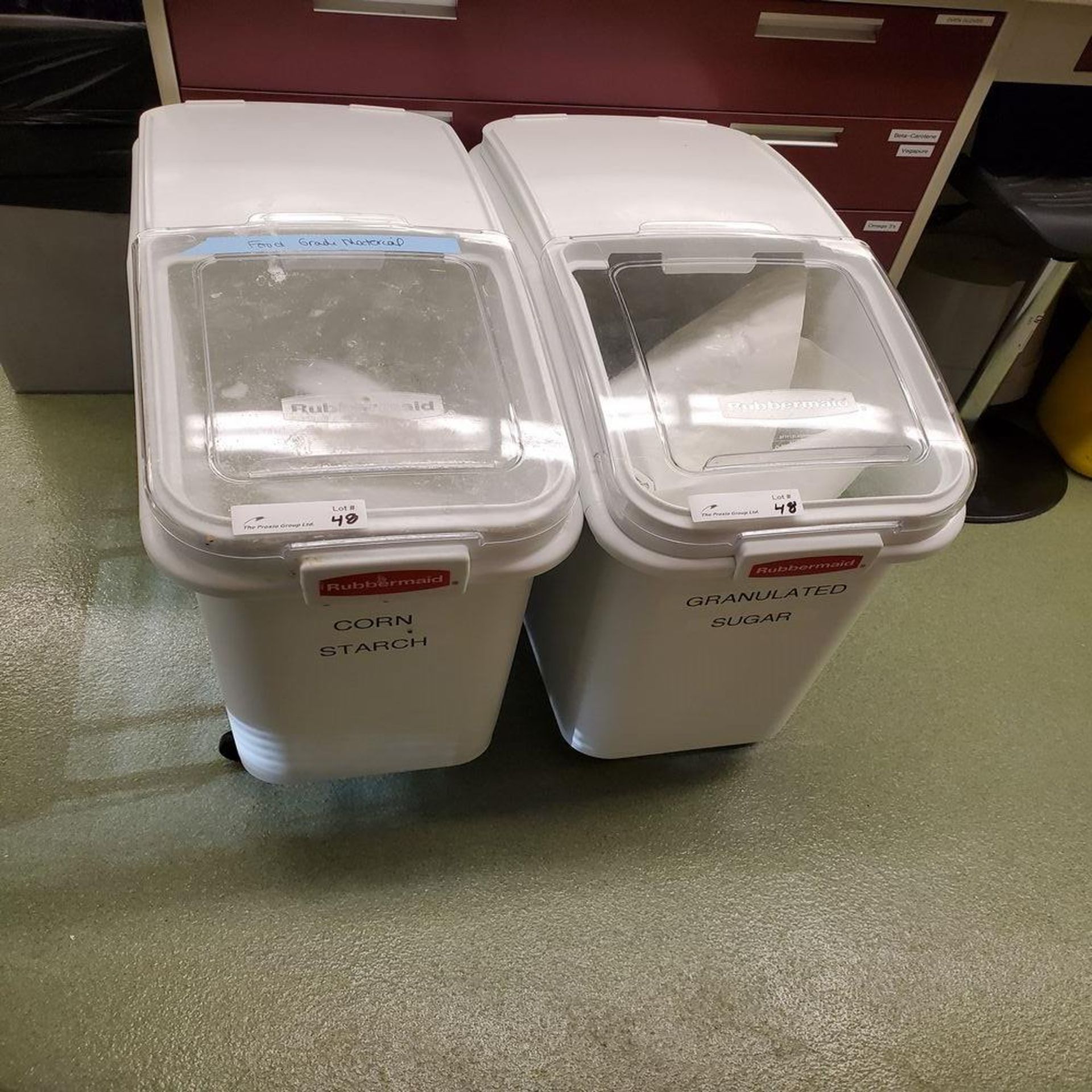 (2) Castered Rubbermaid Totes - Image 2 of 4