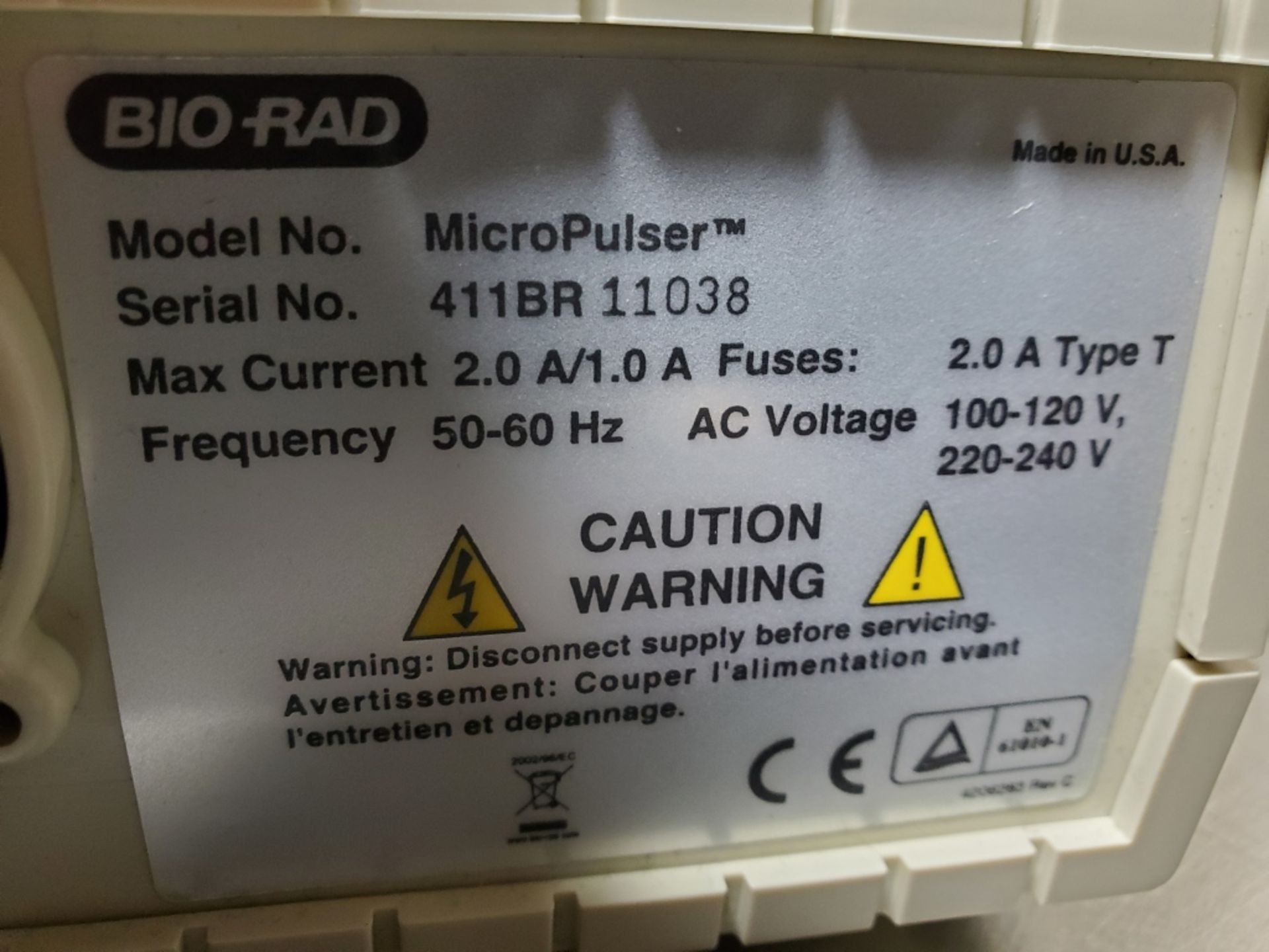 Bio-Rad MicroPulser Electroporator & Rotorfor - Image 4 of 7