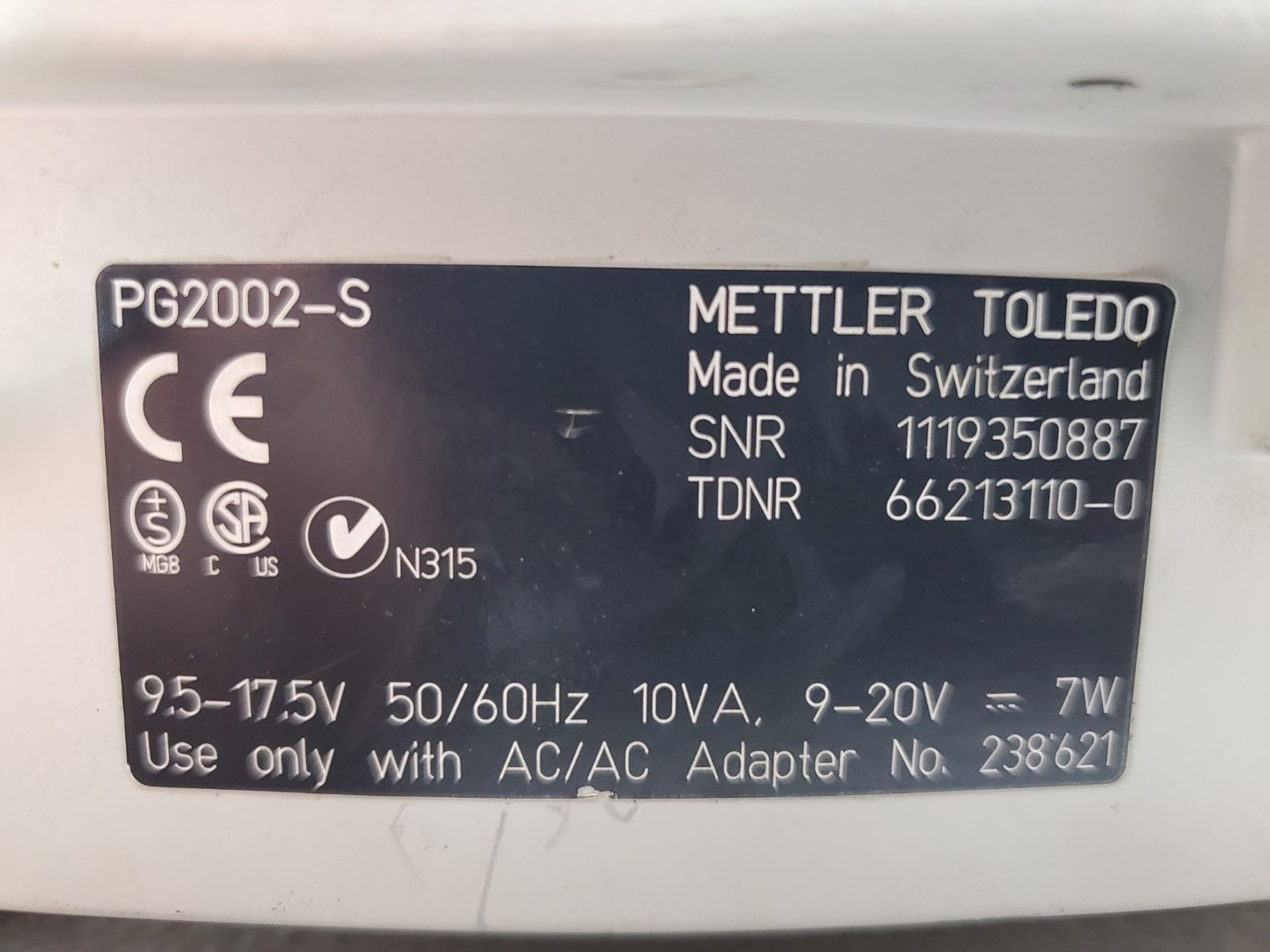 Mettler Toledo Balance, Model PG2002-S - Image 3 of 3