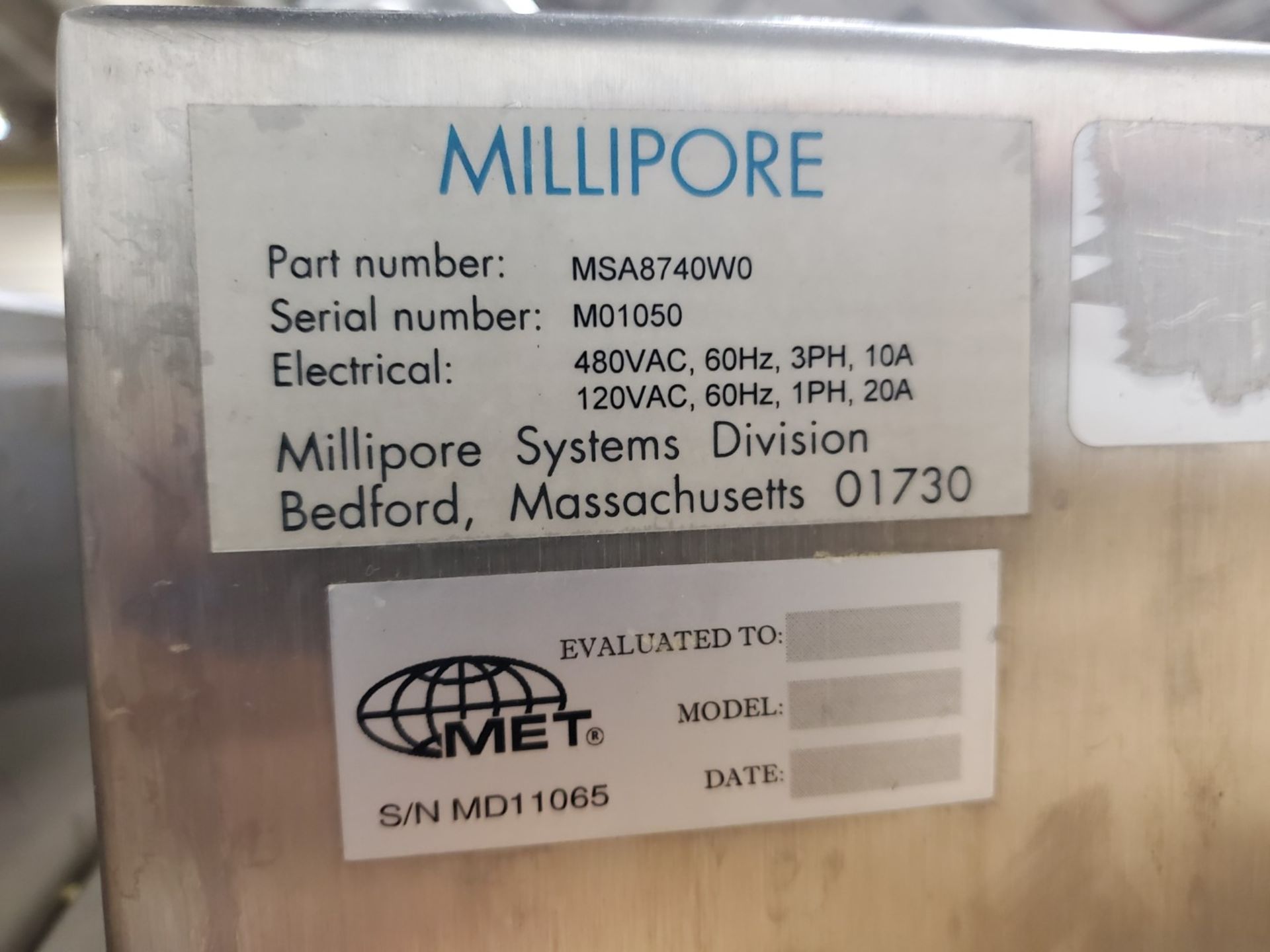 Millipore Ultrafiltration System, Model MSA8740WO - Image 2 of 16