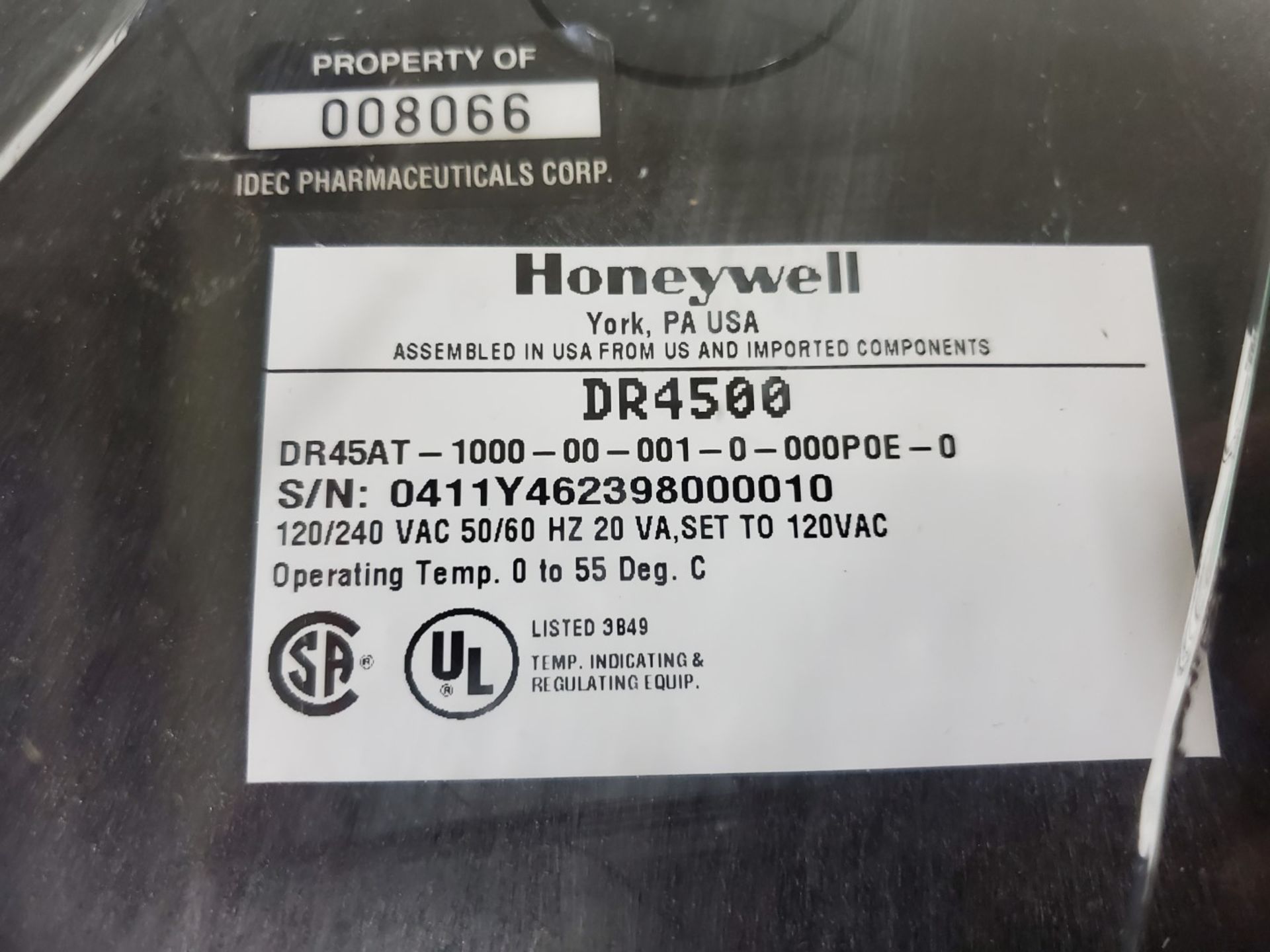 (2) Honeywell Chart Recorders, Model DR4500 - Image 3 of 3