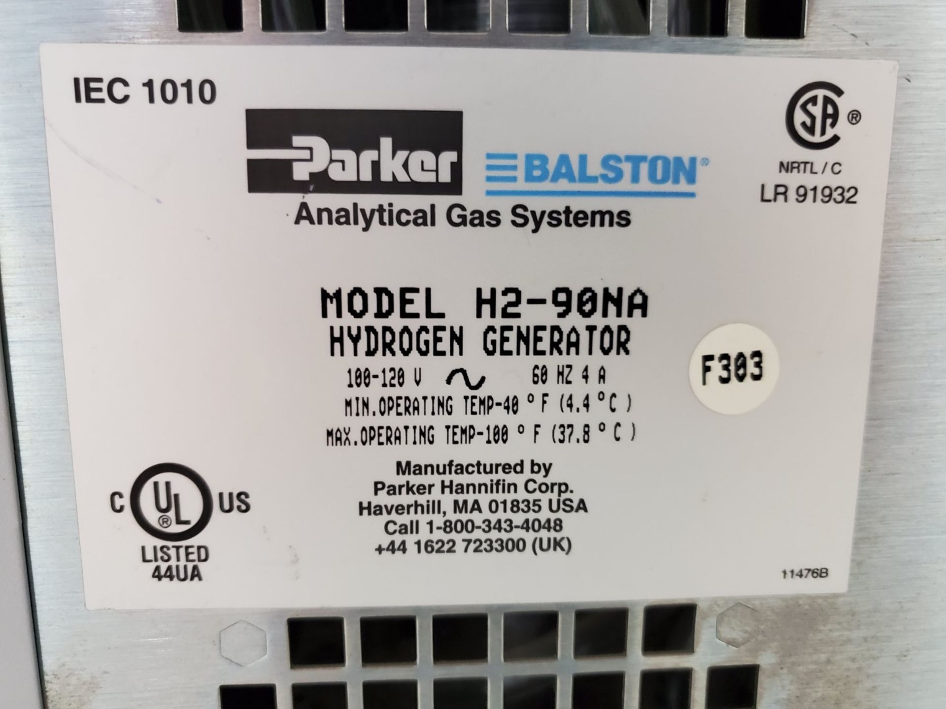 Parker Balston Hydrogen Generator, Model H2-90NA - Image 2 of 7