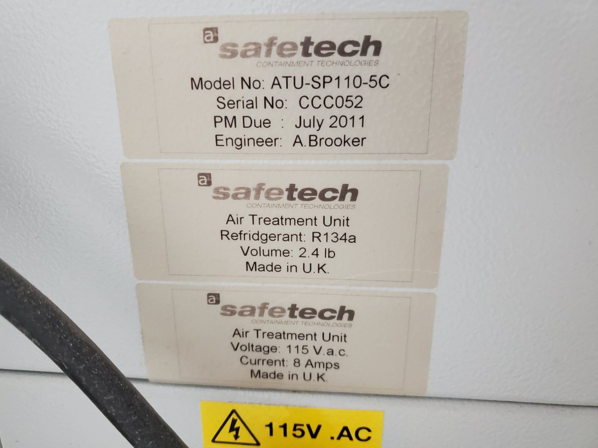 Safe Tech CTS Air Treatment Unit, Model ATU-SP110 - Image 2 of 3