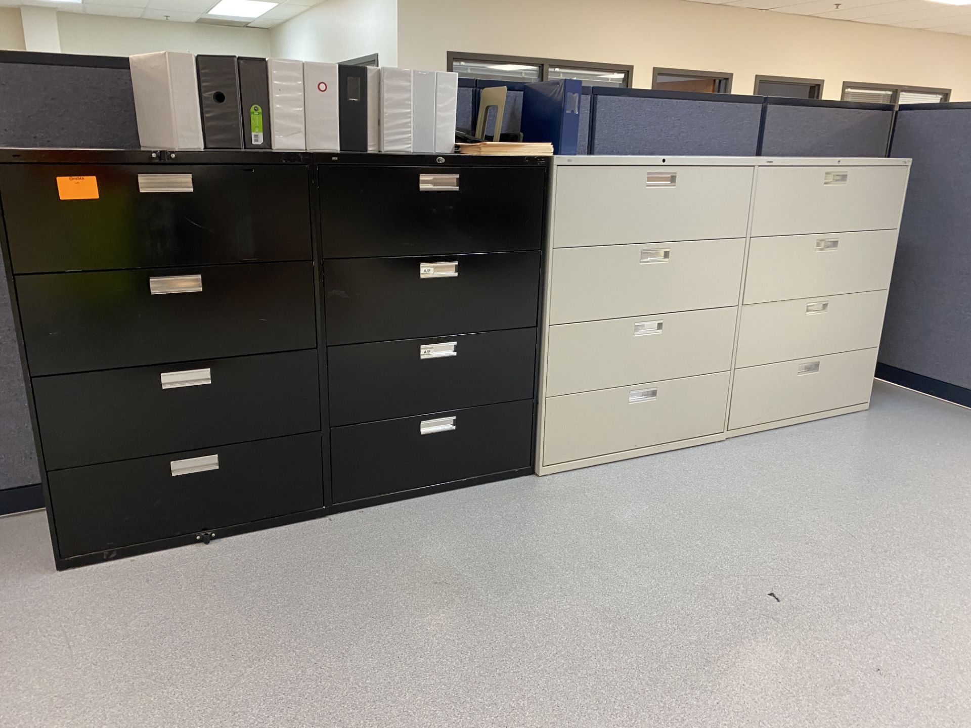 [LOT] (6) Metal lateral file cabinets plus (1) 2 door upright cabinet and (1) 4 drawers file cabinet