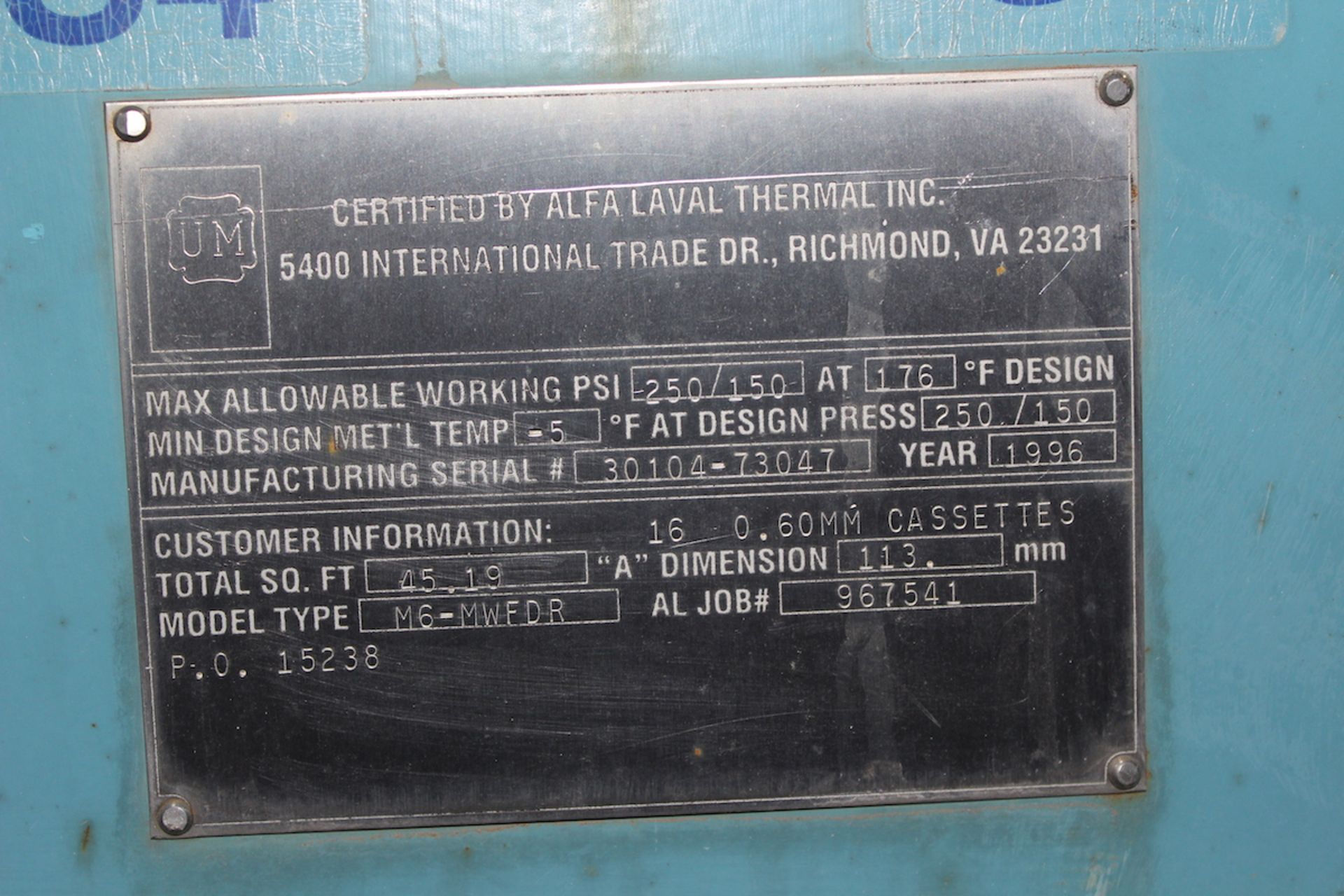 Alfa Laval Plate Heat Exchanger - Image 2 of 2