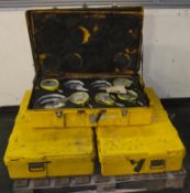 3x Industrial Dial Gauge Kits in Heavy Duty Transit Cases