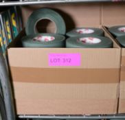 2x Boxes of Olive Green Cloth Adhesive Tape - 16 Rolls per box.