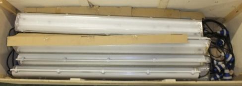 10x Twin Fluorescent Light Fixtures - L156 X W18 X D12 cm