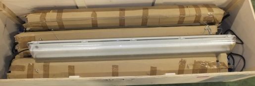 10x Twin Fluorescent Light Fixtures - L156 X W18 X D12 cm