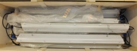 10x Twin Fluorescent Light Fixtures - L156 X W18 X D12 cm