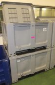 2x Plastic Storage Containers L1210 x W1000 x H800mm