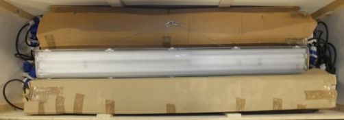 10x Twin Fluorescent Light Fixtures - L156 X W18 X D12 cm