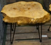 Chestnut Live Edge Hairpin Coffee Table (hand made)