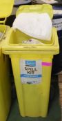 Spill Kit In Yellow Wheelie Bin