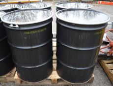 4x 45 Gallon Drums with Removable Lids.