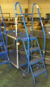 4 Tread Safety Steps Picking Trolley - Blue