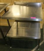 2ft x 2ft 2 shelf stainless steel worktable