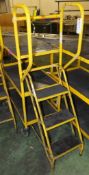 4 Tread Safety Steps Picking Trolley - Yellow